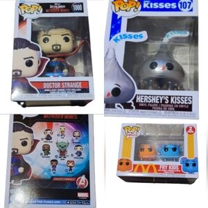 FUNKY POPS x 3 Dr STRANGE, Kisses  Collectibles Fry kids new in box